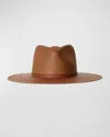 Janessa Leone Sherman Straw Effect Hat In Brown