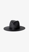 Janessa Leone Sherman Packable Fedora Hat In Black