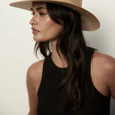 Janessa Leone Simone Packable Straw Hat In Sand In Brown