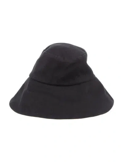 Pre-owned Janessa Leone Solid Bucket Hat W/tags In Black