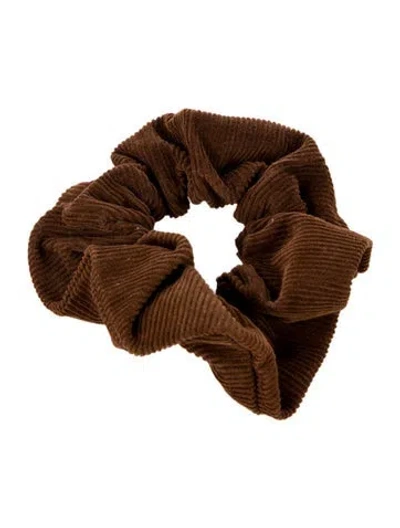 Pre-owned Janessa Leone Solid Scrunchie In Brown
