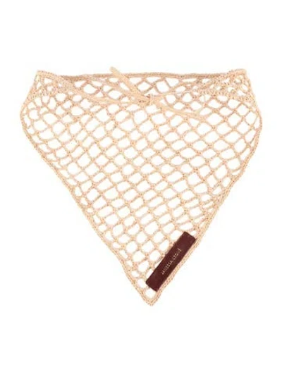 Pre-owned Janessa Leone Straw Bandana In Neutral