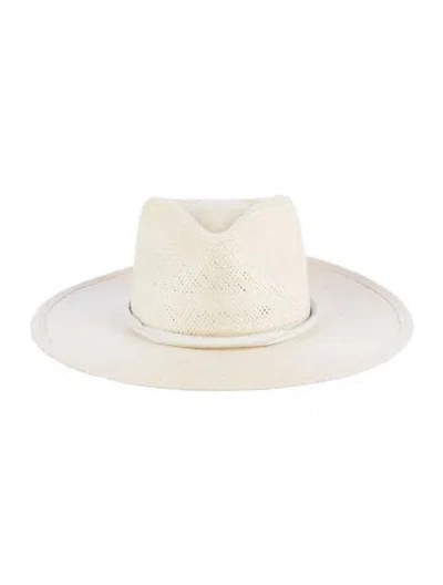 Pre-owned Janessa Leone Straw Cowboy Hat In Neutral