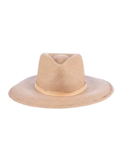 Pre-owned Janessa Leone Straw Cowboy Hat In Neutral