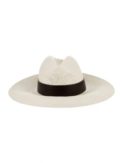 Pre-owned Janessa Leone Straw Cowboy Hat In Neutrals