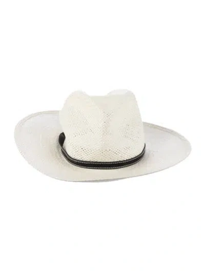 Pre-owned Janessa Leone Straw Cowboy Hat In Neutrals