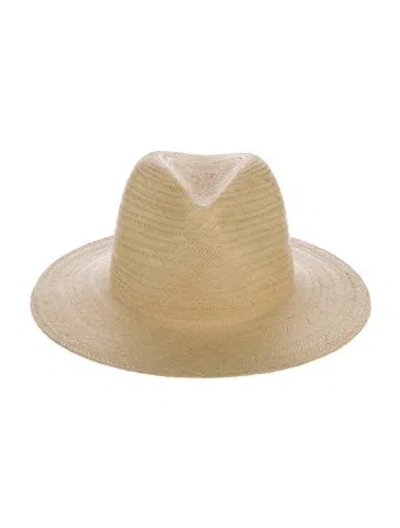 Pre-owned Janessa Leone Straw Fedora In Neutral