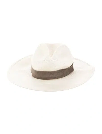 Pre-owned Janessa Leone Straw Hat In Gray