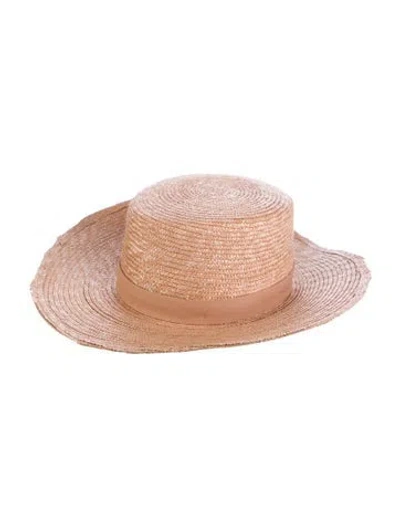 Pre-owned Janessa Leone Straw Hat In Neutral