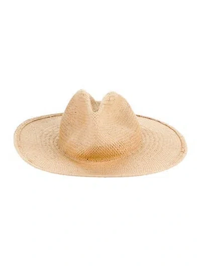 Pre-owned Janessa Leone Straw Hat In Neutral