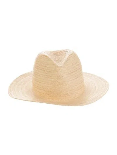 Pre-owned Janessa Leone Straw Hat In Neutral