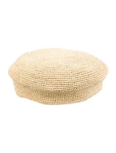 Pre-owned Janessa Leone Straw Hat In Neutral