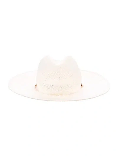 Pre-owned Janessa Leone Straw Hat In Neutral