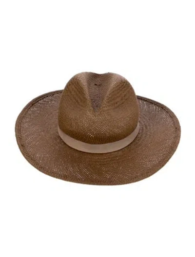 Pre-owned Janessa Leone Straw Hat In Neutral