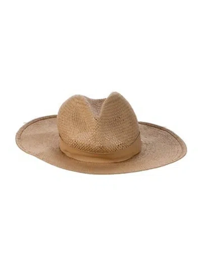 Pre-owned Janessa Leone Straw Hat In Neutral