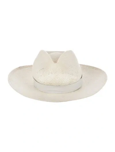 Pre-owned Janessa Leone Straw Hat In Neutral