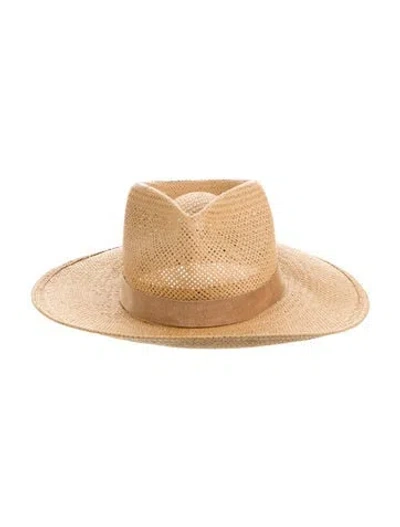 Pre-owned Janessa Leone Straw Hat In Neutral