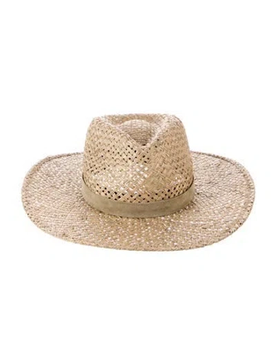 Pre-owned Janessa Leone Straw Hat In Neutral