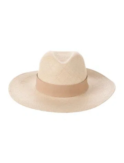 Pre-owned Janessa Leone Straw Hat In Neutral