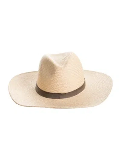 Pre-owned Janessa Leone Straw Hat In Neutrals