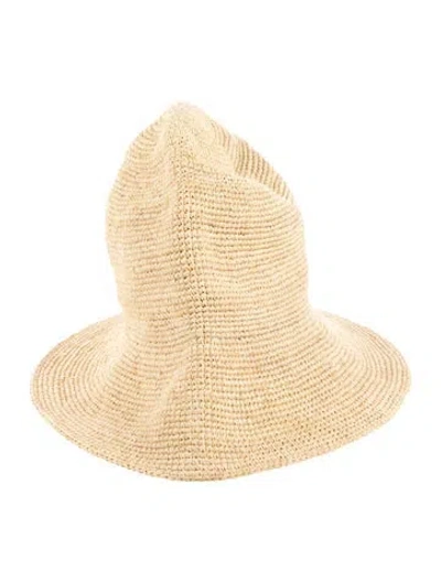 Pre-owned Janessa Leone Straw Hat In Neutrals