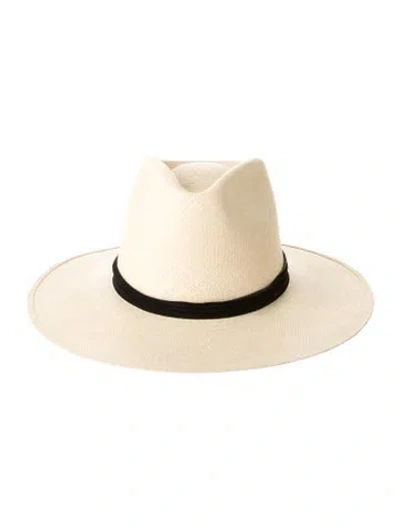 Pre-owned Janessa Leone Straw Panama Hat W/tags In Neutrals