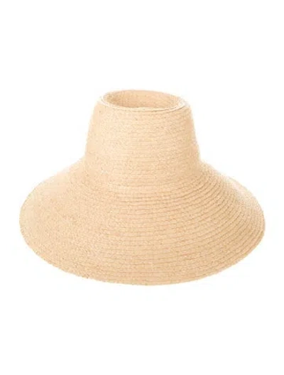 Pre-owned Janessa Leone Straw Summer Hat In Neutrals