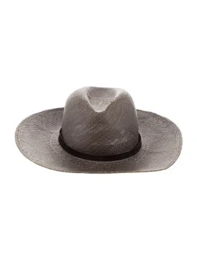 Pre-owned Janessa Leone Straw Sun Hat In Brown