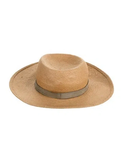 Pre-owned Janessa Leone Straw Sun Hat. In Neutral