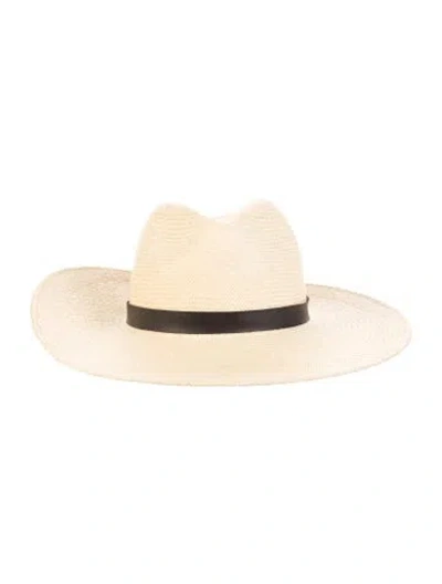 Pre-owned Janessa Leone Straw Sun Hat In Neutrals