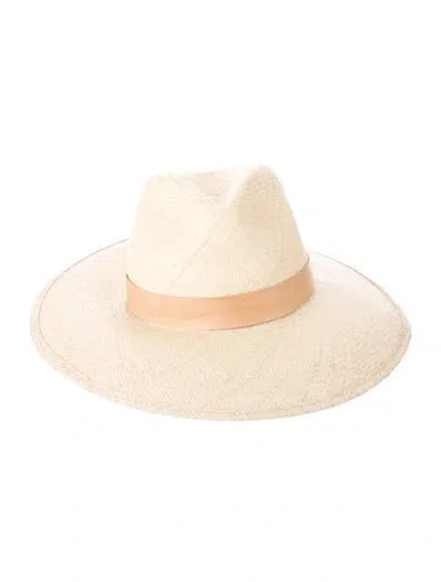 Pre-owned Janessa Leone Straw Sun Hat In Neutrals