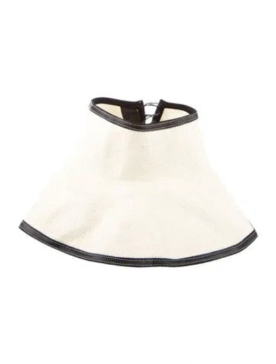 Pre-owned Janessa Leone Straw Sun Hat In White