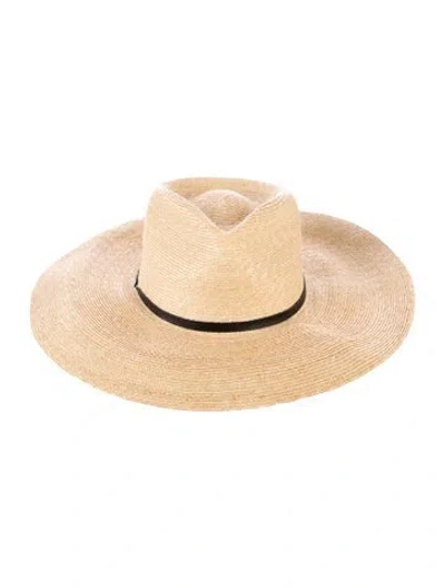Pre-owned Janessa Leone Straw Sun Hat W/tags In Neutral