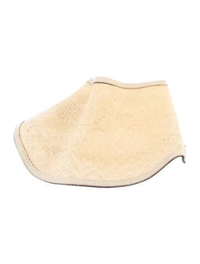 Pre-owned Janessa Leone Straw Visor In Neutral