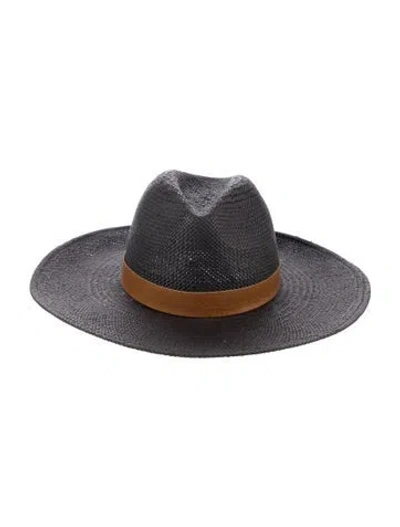 Pre-owned Janessa Leone Straw Western Hat In Brown