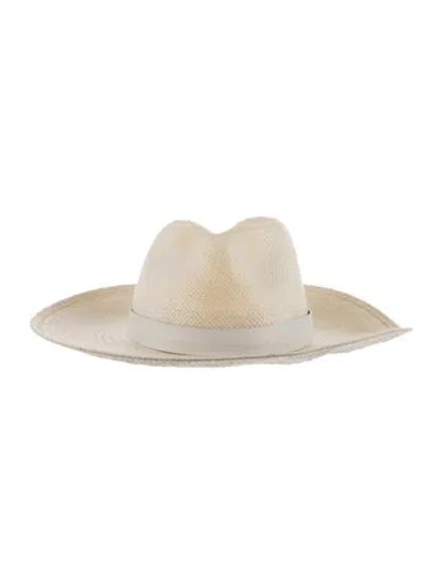 Pre-owned Janessa Leone Straw Western Hat In Neutrals