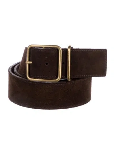 Pre-owned Janessa Leone Suede Belt In Brown