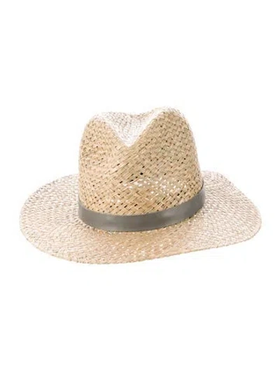 Pre-owned Janessa Leone Summer Hat In Neutral