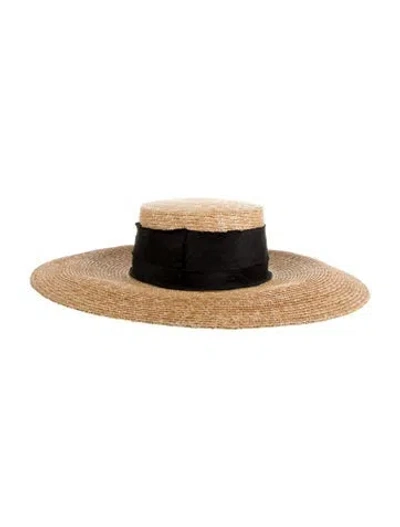Pre-owned Janessa Leone Summer Hat In Neutral