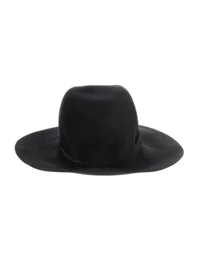 Pre-owned Janessa Leone Sun Hat In Black