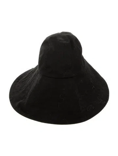 Pre-owned Janessa Leone Sun Hat In Black