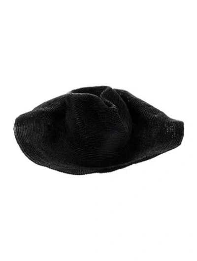 Pre-owned Janessa Leone Sun Hat In Black