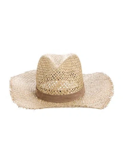 Pre-owned Janessa Leone Sun Hat In Neutral