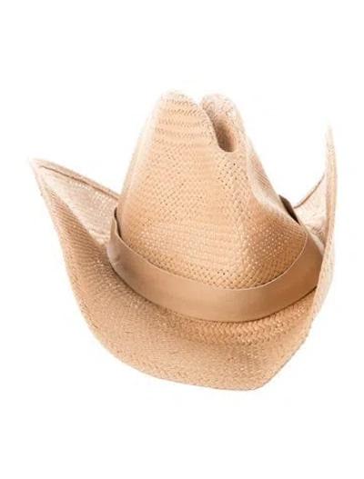Pre-owned Janessa Leone Sun Hat In Neutrals