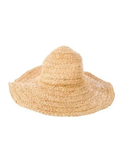 Pre-owned Janessa Leone Sun Hat In Neutrals