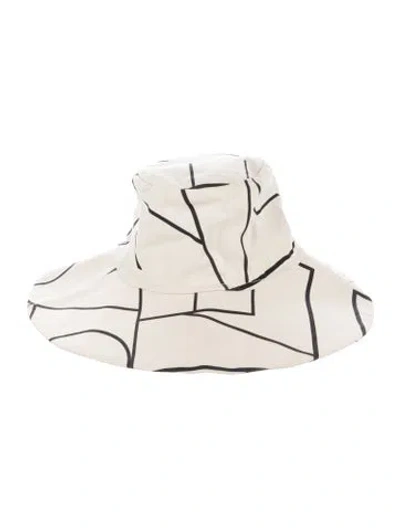 Pre-owned Janessa Leone Janessa  Leone Sun Hat In White