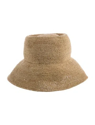 Pre-owned Janessa Leone Sun Hat In Yellow