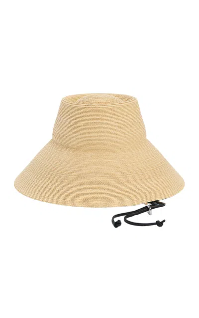 Janessa Leone Suni Raffia Straw Bucket Hat In Neutral