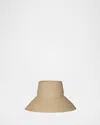 Janessa Leone Suni Straw Wide Brim Bucket Hat In Brown