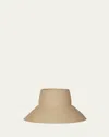 Janessa Leone Suni Straw Wide Brim Bucket Hat In Gold